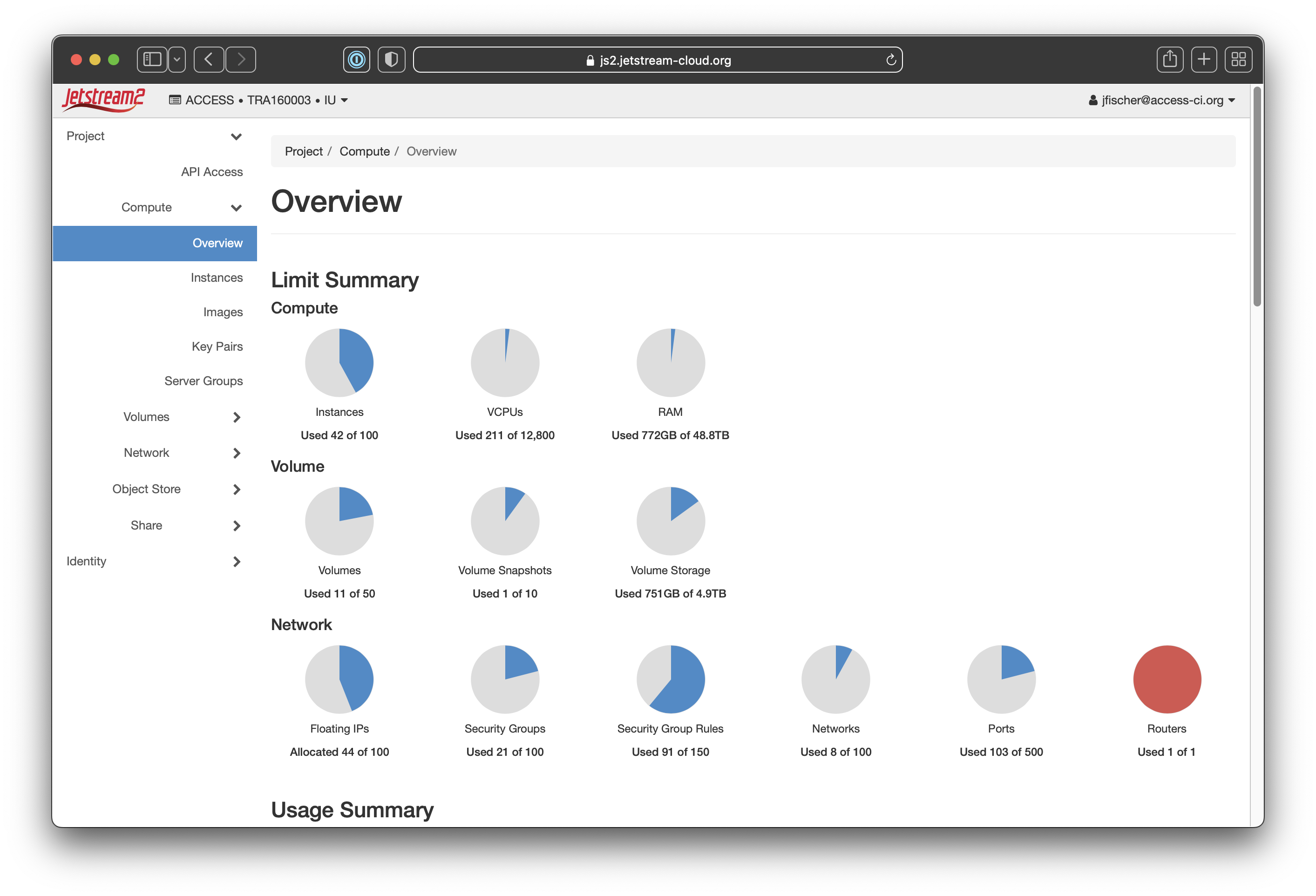 Screenshot of the Horizon home page