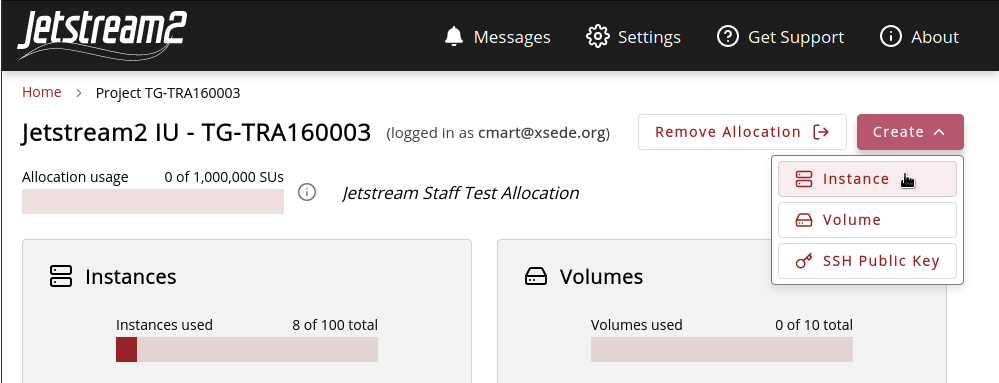 Create Instance with Dropdown Menu