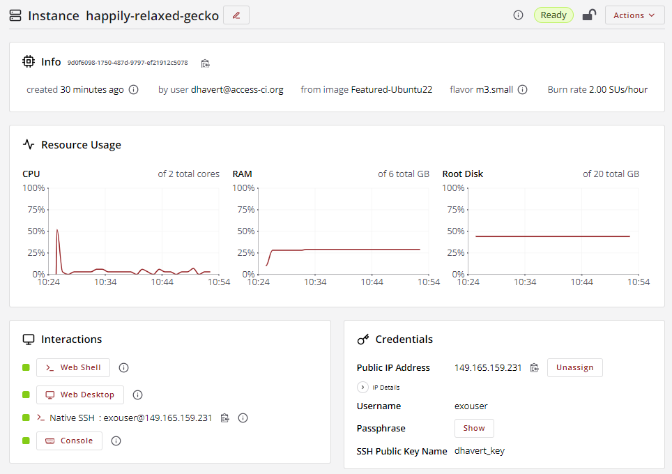 Instance Details Page