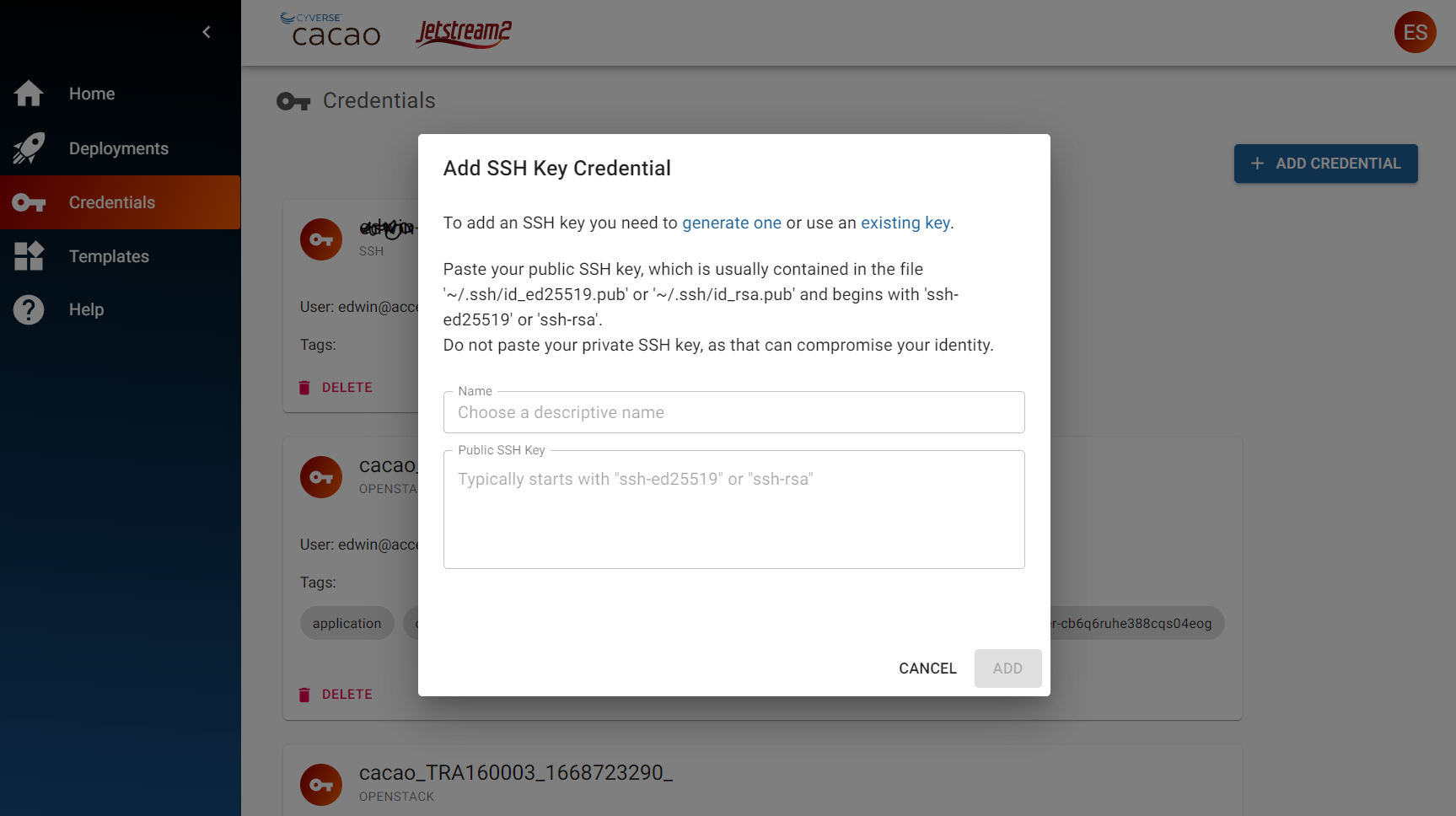 add ssh key